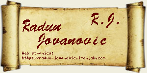 Radun Jovanović vizit kartica